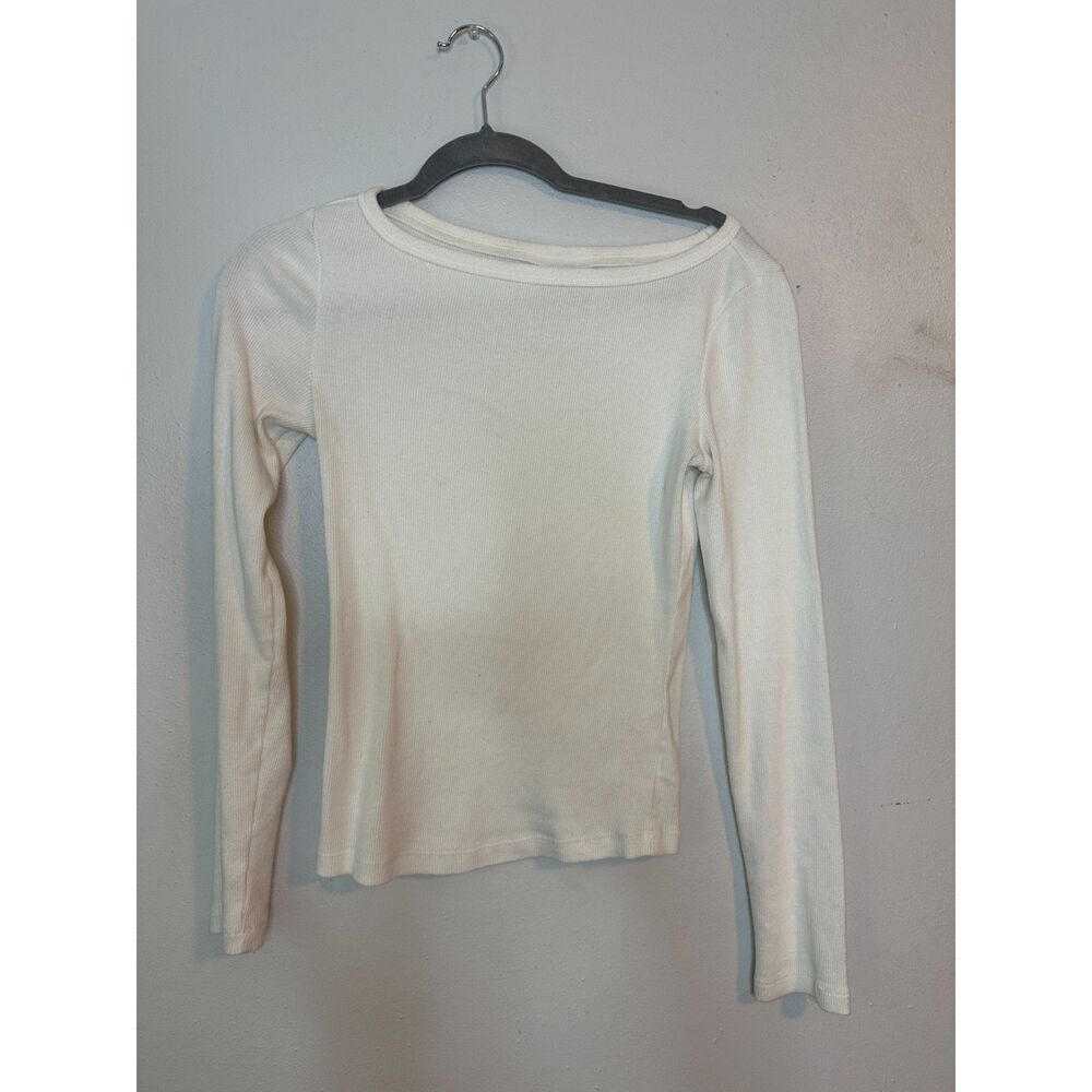 Universal Thread White Ribbed Long Sleeve Shirt
